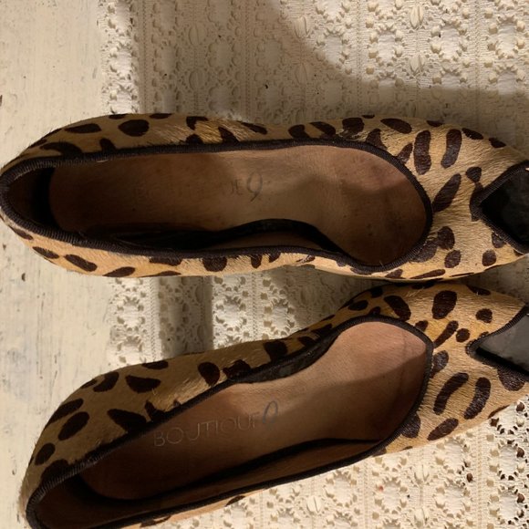 Rare Boutique 9 Cheetah Print Peep Toe Pumps - Picture 4 of 5